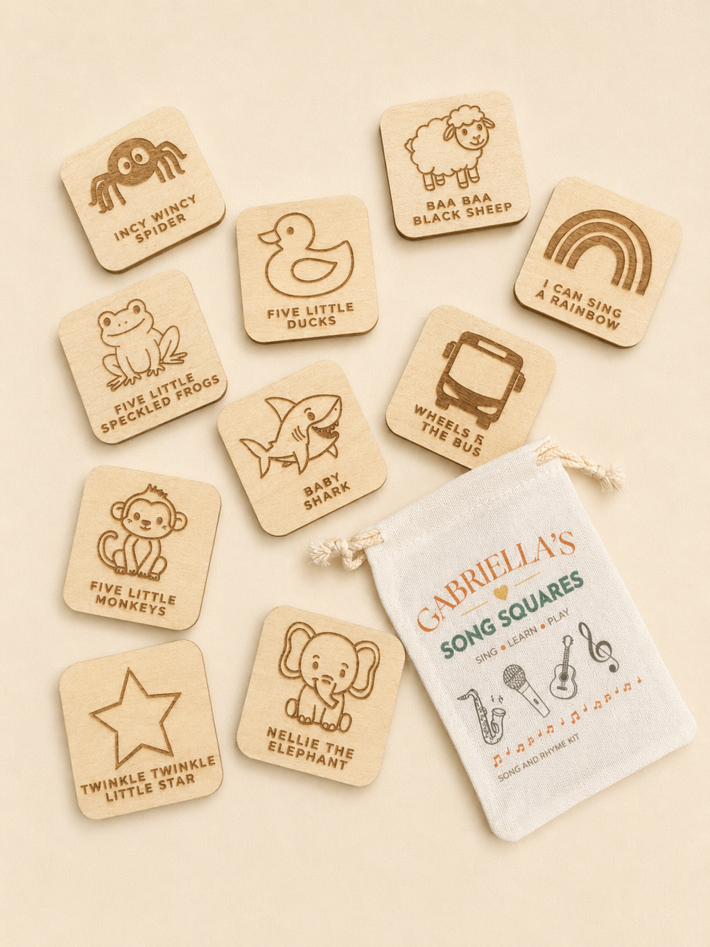 Song Squares | Wooden Nursery Rhyme & Singing Activity Set