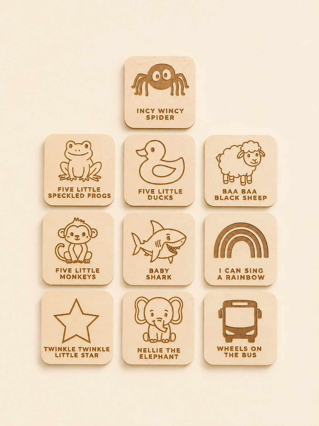 Song Squares | Wooden Nursery Rhyme & Singing Activity Set