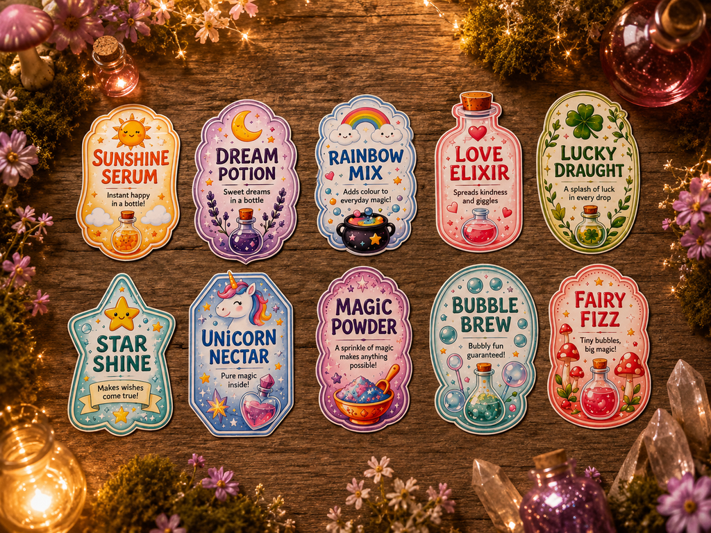 Magic Potion Labels | Splash Resistant Stickers