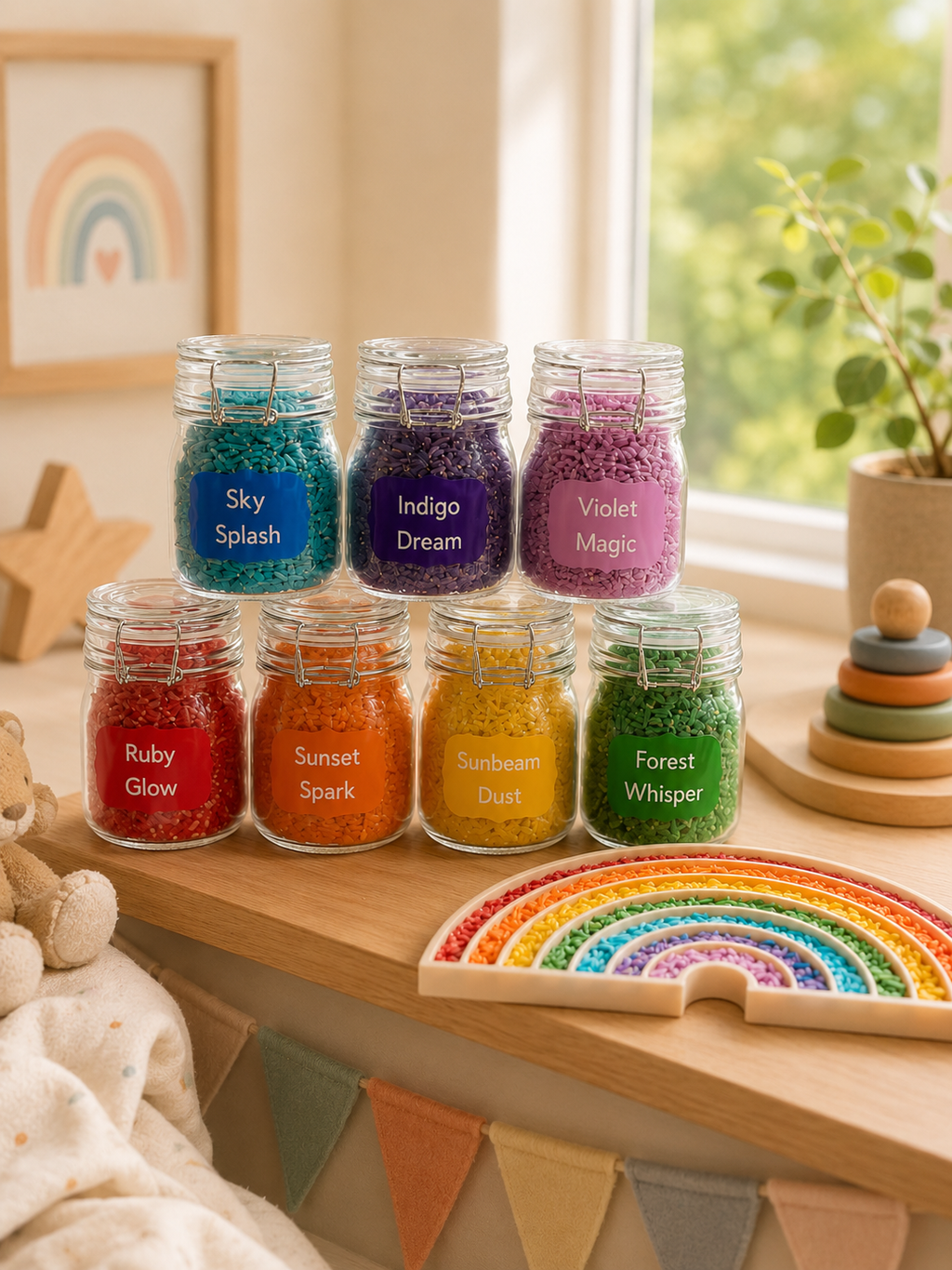 Rainbow Sensory Jars (Full Set)