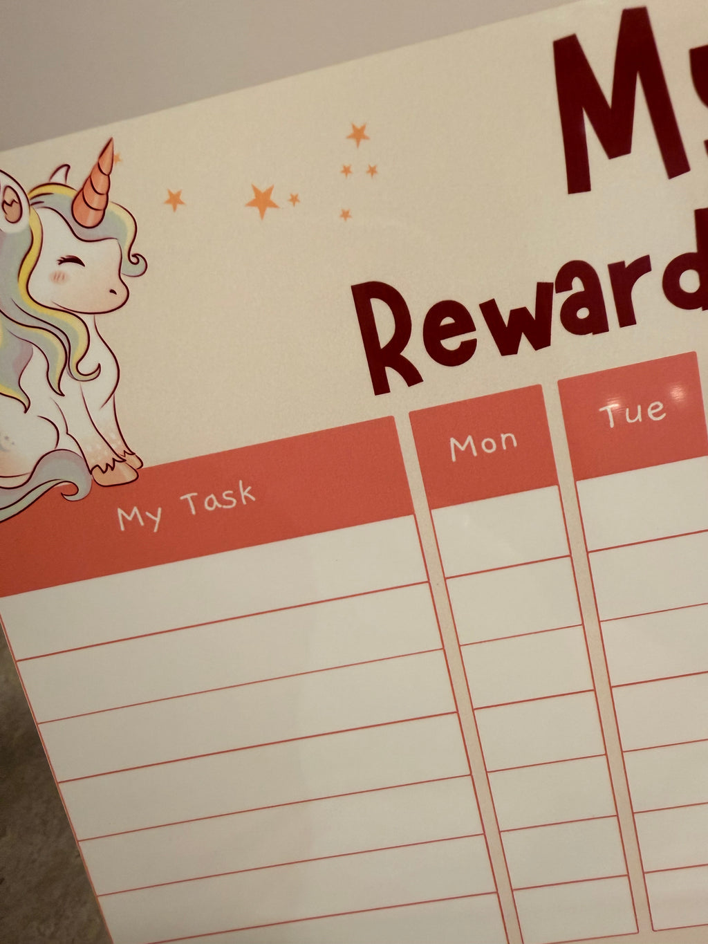Unicorn Reward Chart | Reusable Behaviour & Routine Chart