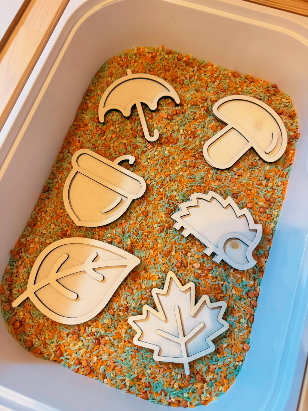 Autumn Wooden Sensory Scoops – 6 Piece Set