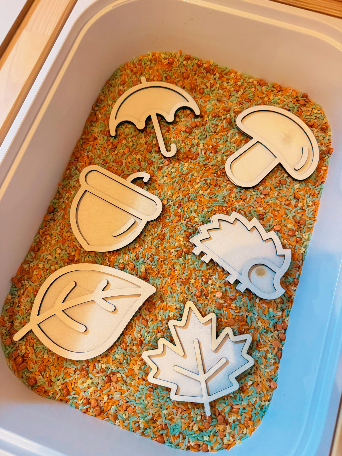 Autumn Wooden Sensory Scoops – 6 Piece Set