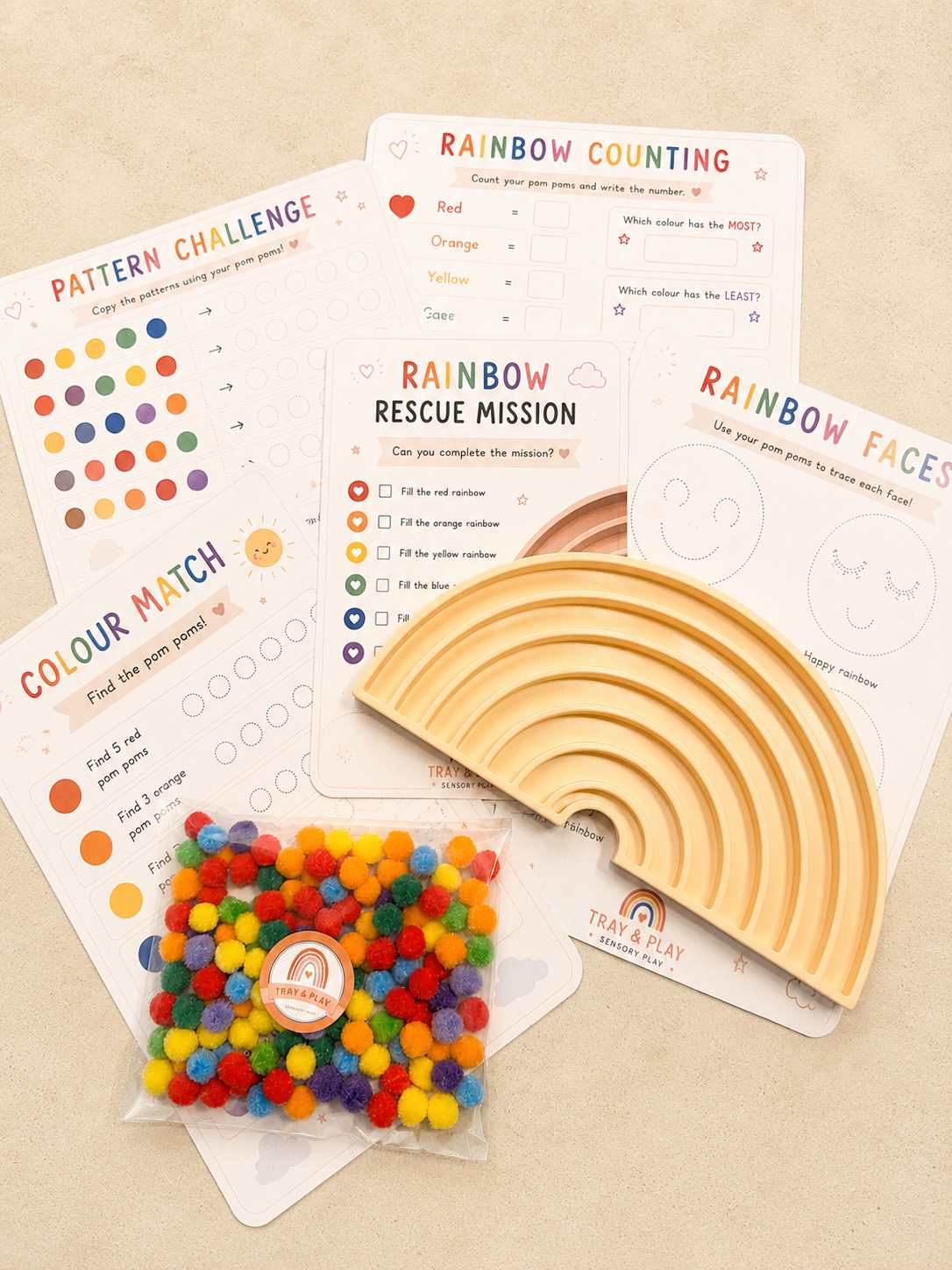 Rainbow Learning Kit | Colour Matching & Fine Motor Activities