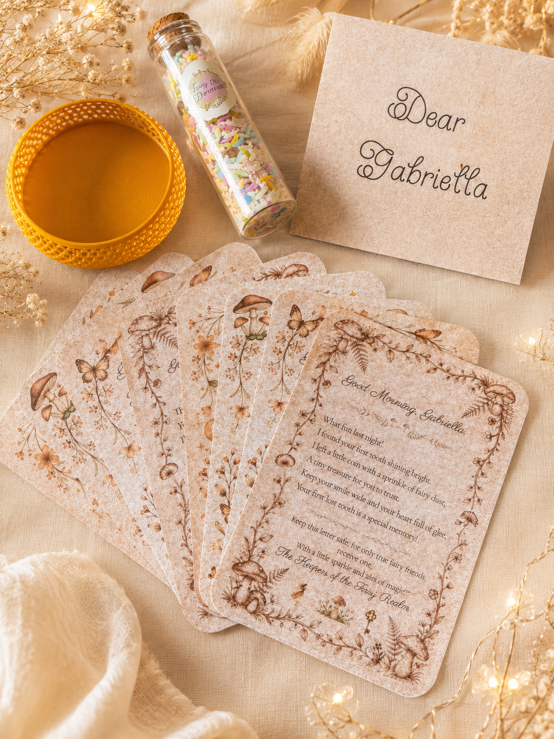 Personalised Tooth Fairy Kit | Letters, Fairy Dust & Keepsake Set