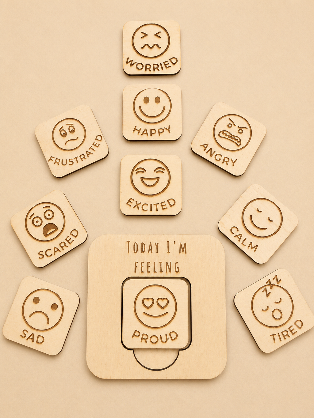 Feeling Squares | Wooden Emotions & Feelings Learning Set
