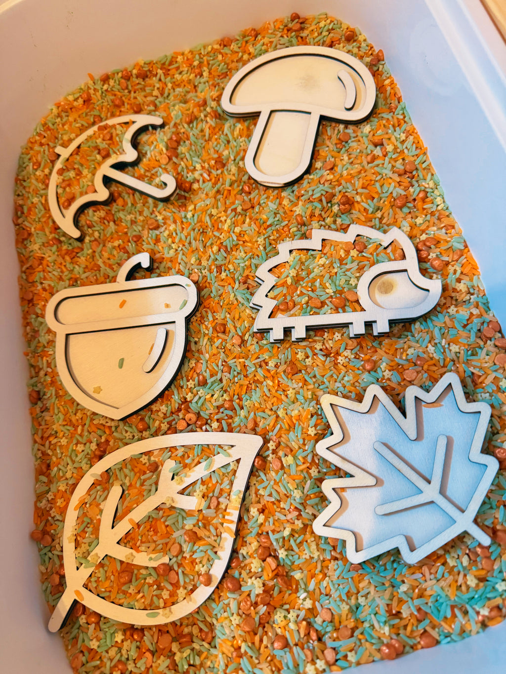 Autumn Wooden Sensory Scoops – 6 Piece Set