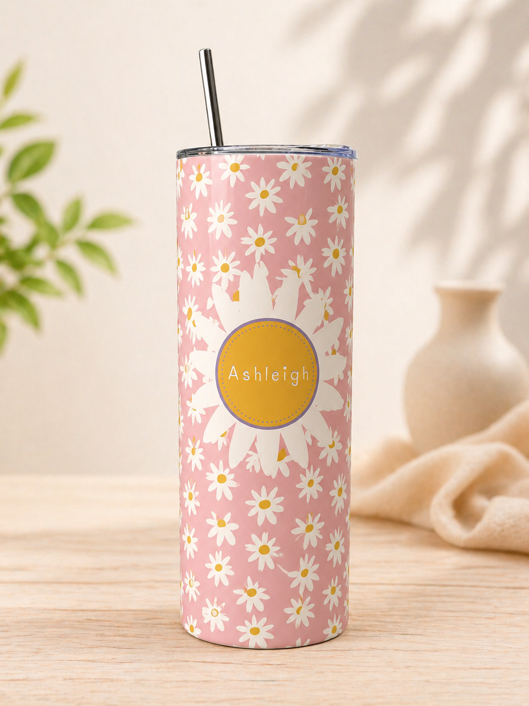 Personalised Daisy Name Tumbler | 20oz Insulated Cup