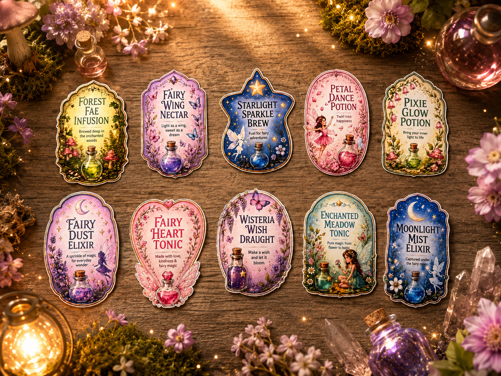 Fairy Potion Stickers | Fairy Garden Labels