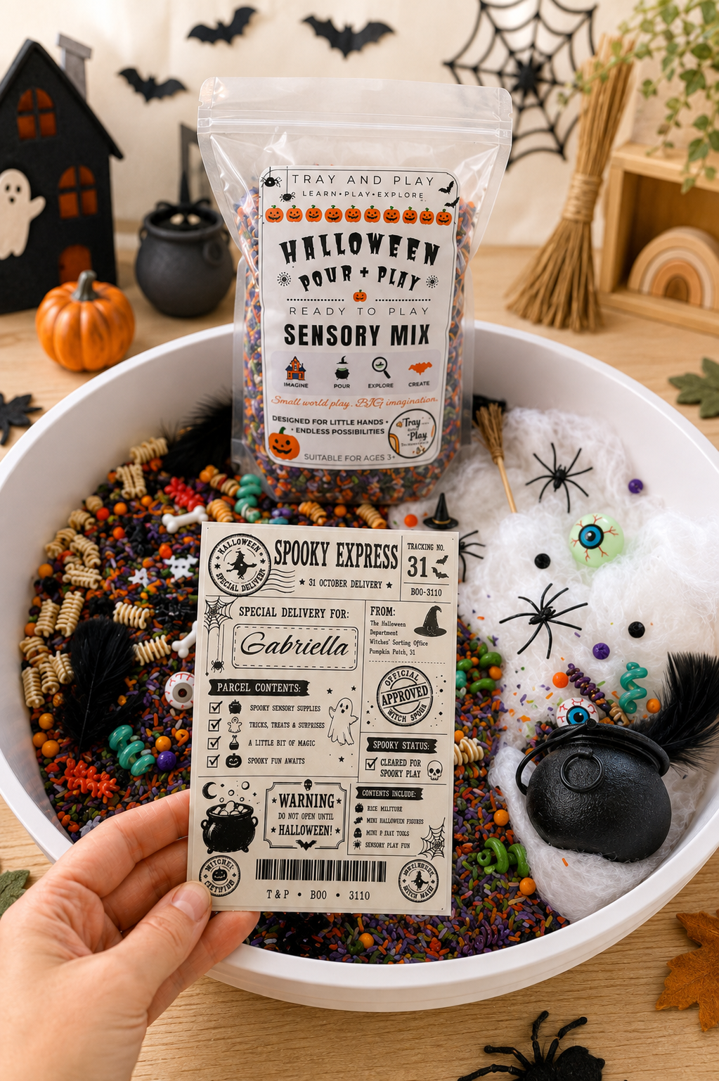 Personalised Premium Halloween Sensory Kit | Spooky Sensory Play for Kids (3+)