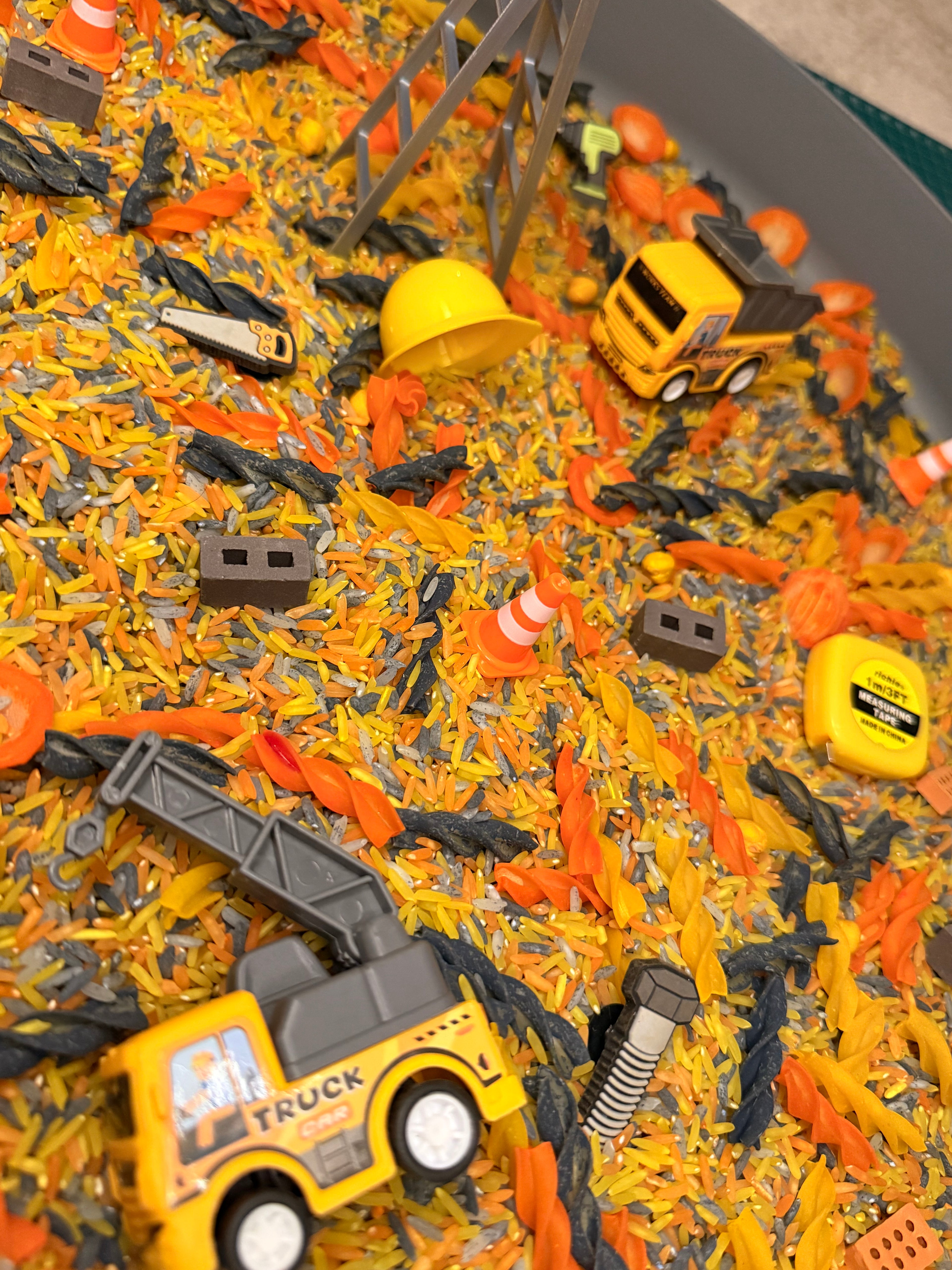 Construction Sensory Play Mix | Builder Rice & Pasta Sensory Bin Filler