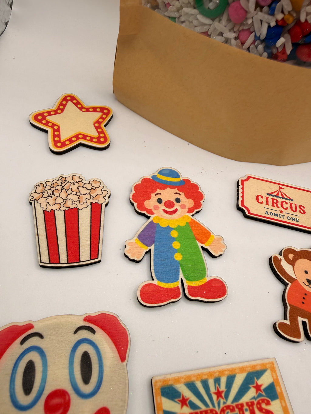 Circus Sensory Play Kit | Colourful Rice & Pasta Mix with Wooden Accessories