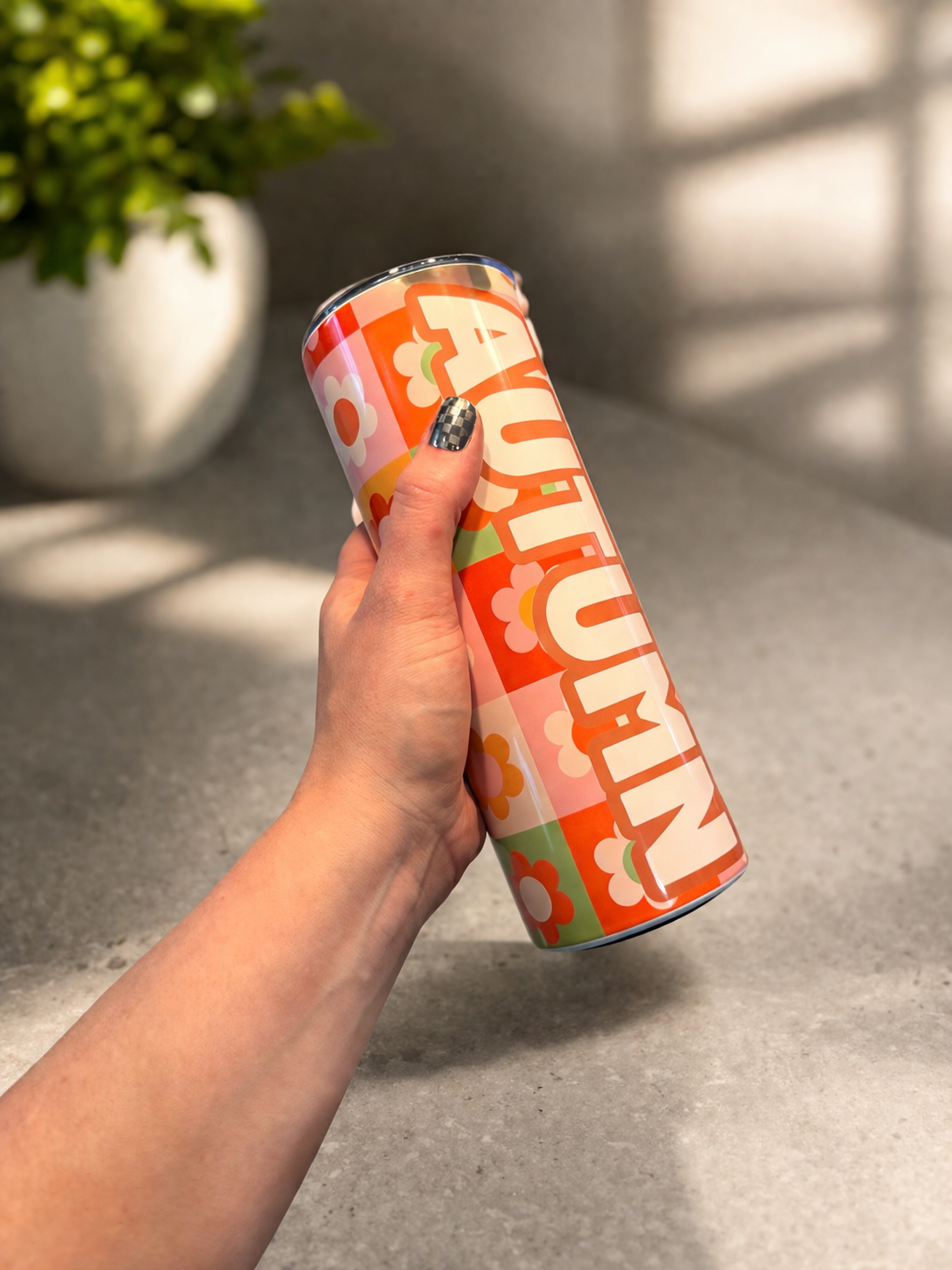 Personalised Floral Name Tumbler | 20oz Insulated Cup