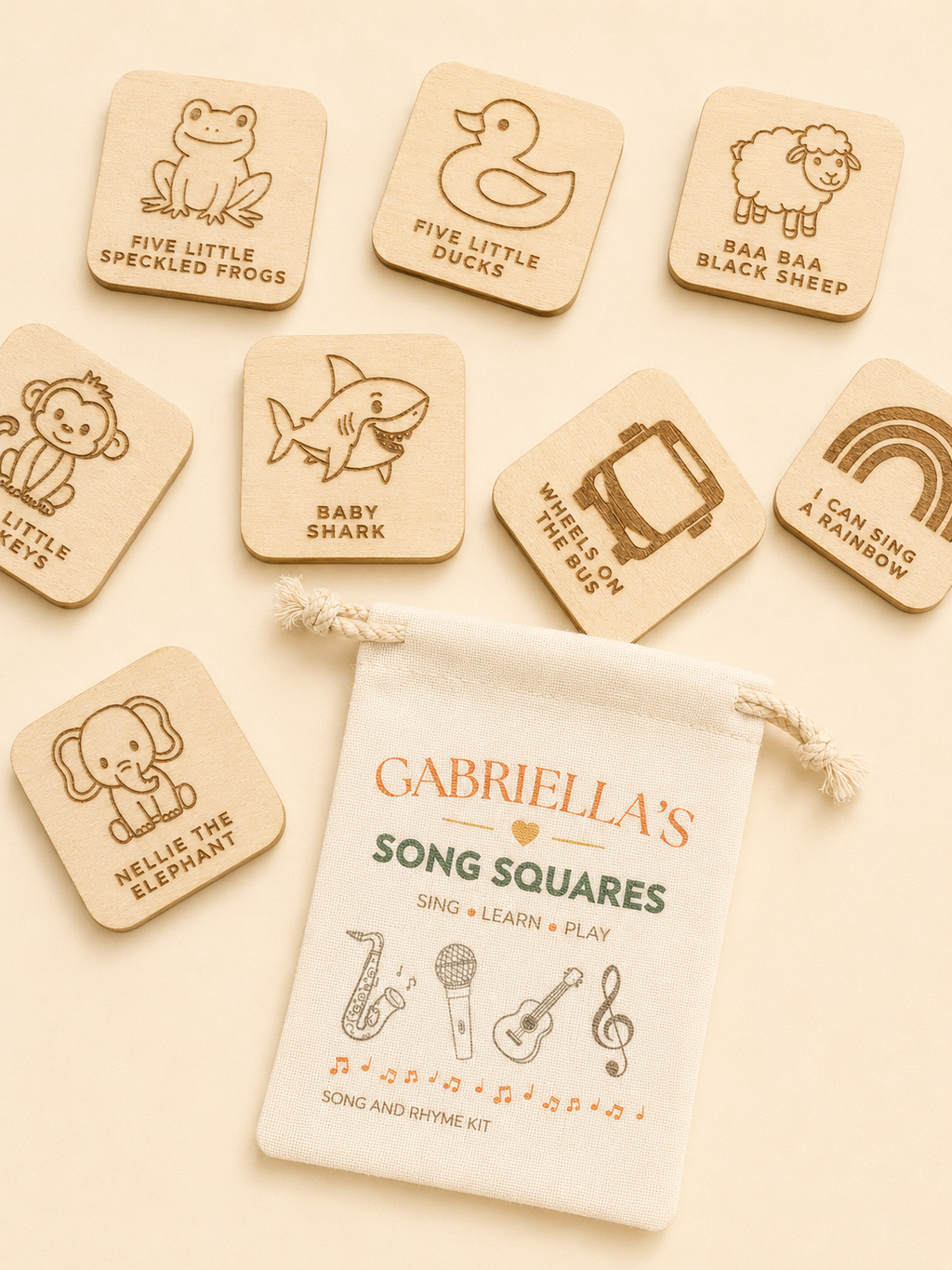 Song Squares | Wooden Nursery Rhyme & Singing Activity Set