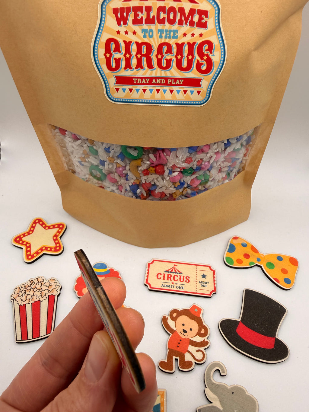 Circus Sensory Play Bundle | FLISAT Insert, Sensory Mix, Wooden Accessories & Printables
