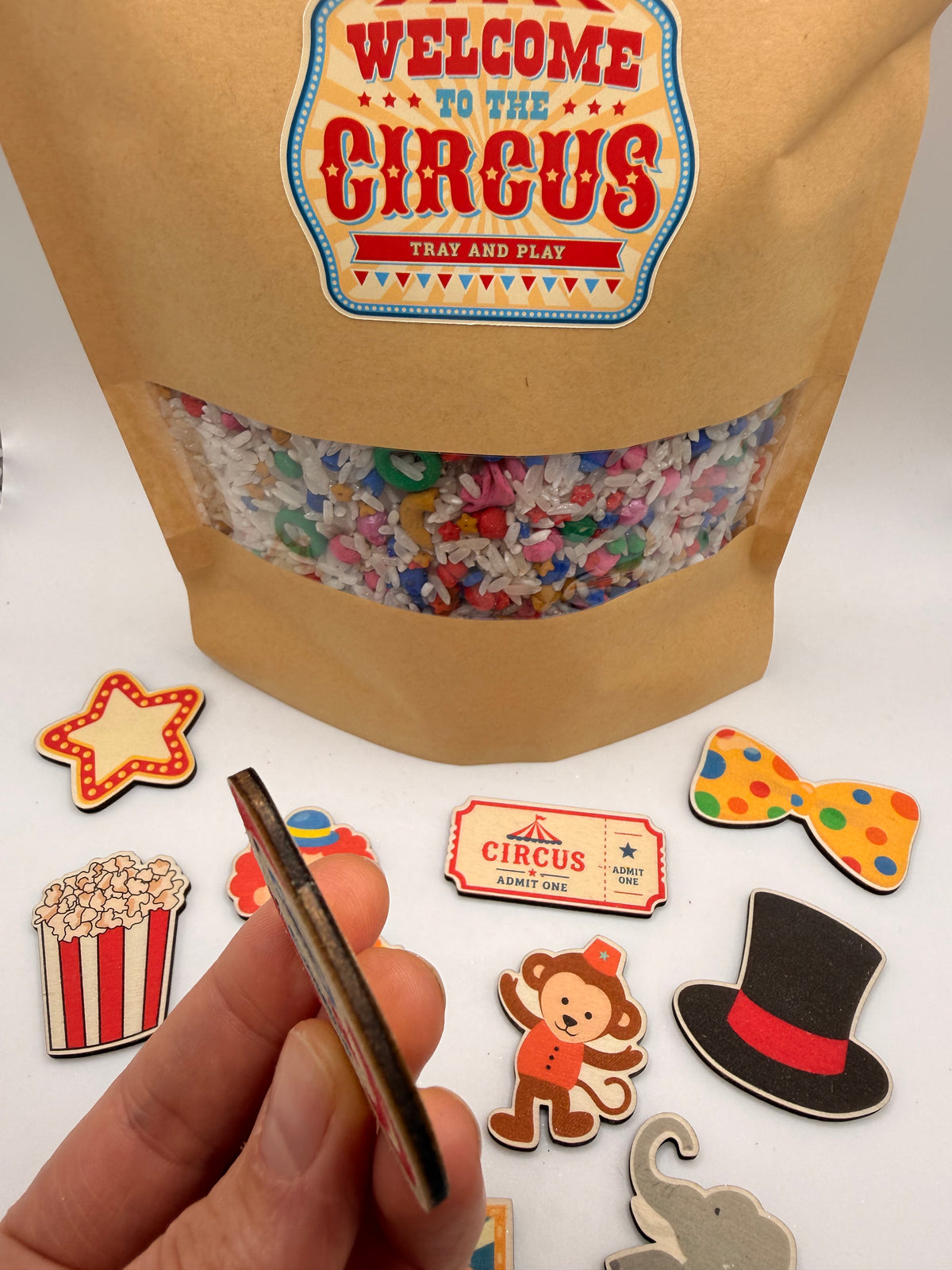 Circus Sensory Play Bundle | FLISAT Insert, Sensory Mix, Wooden Accessories & Printables