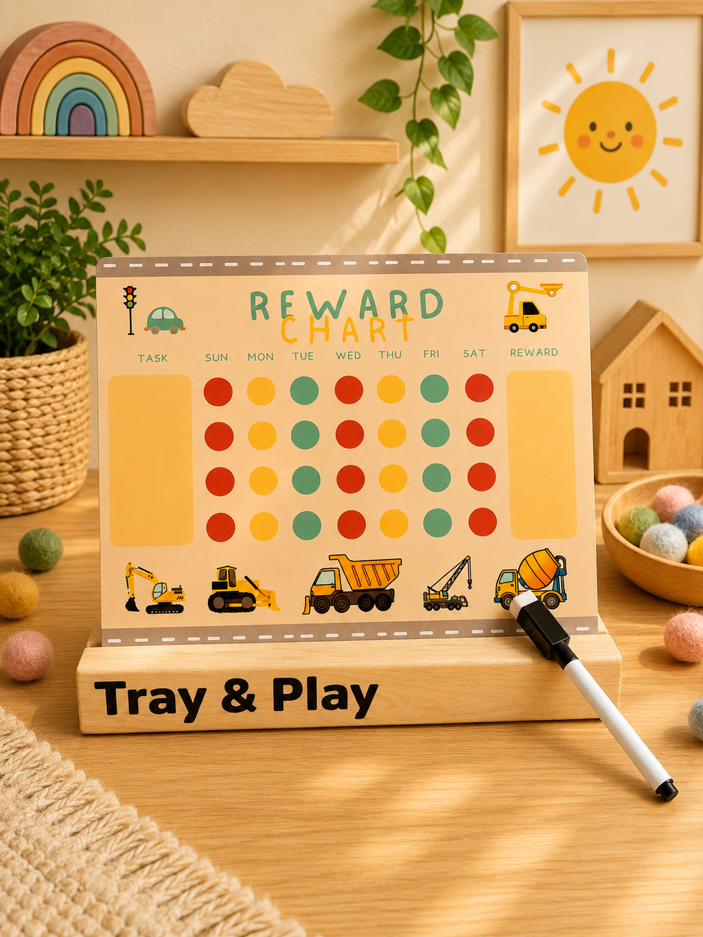 Construction Reward Chart | Reusable Behaviour & Routine Chart