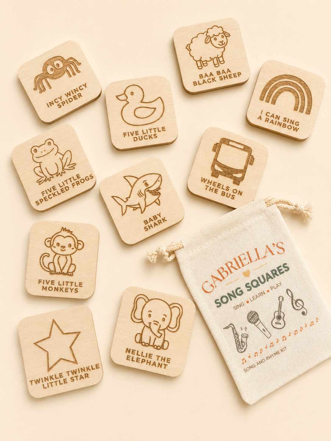 Song Squares | Wooden Nursery Rhyme & Singing Activity Set