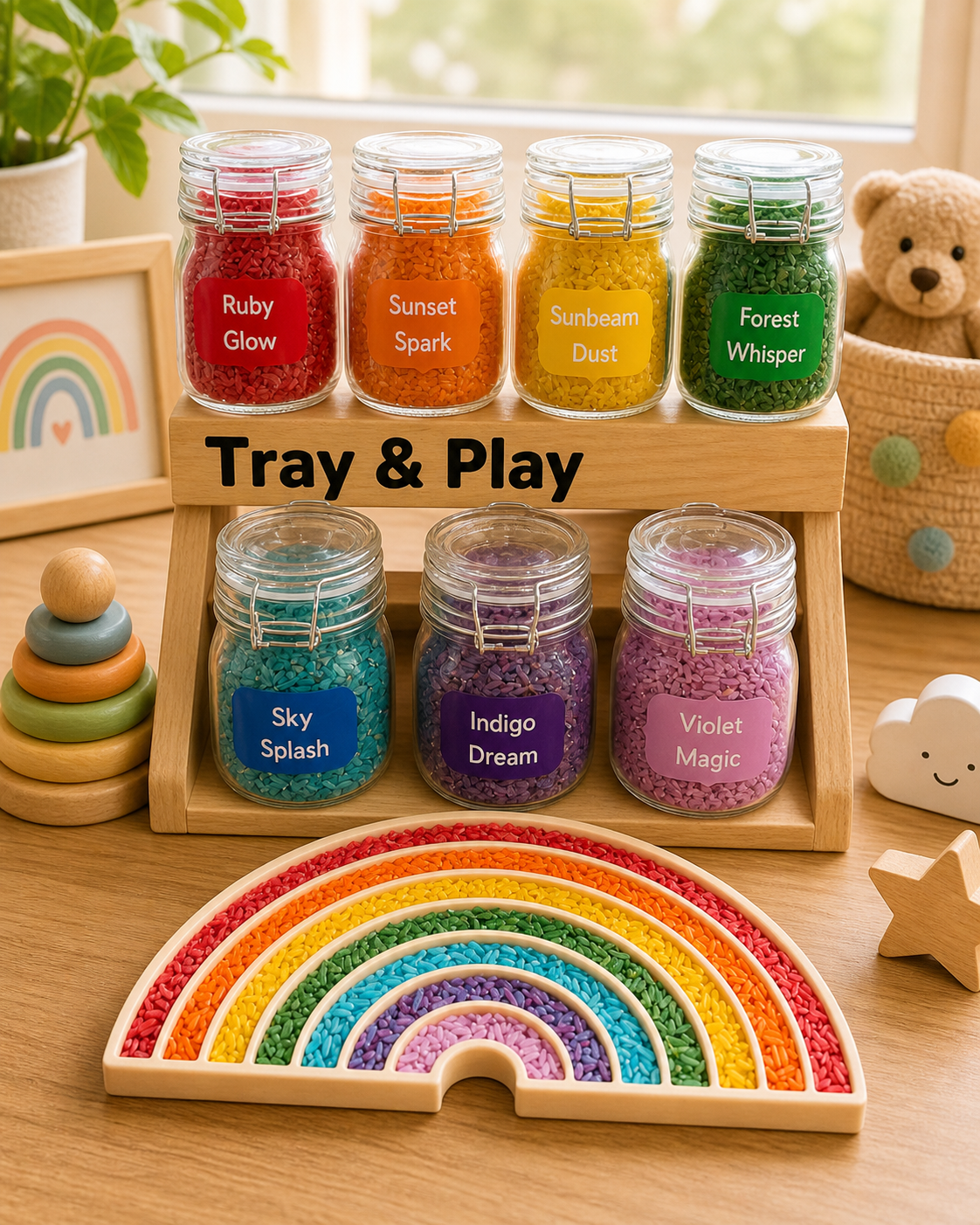 Rainbow Sensory Jars (Full Set)