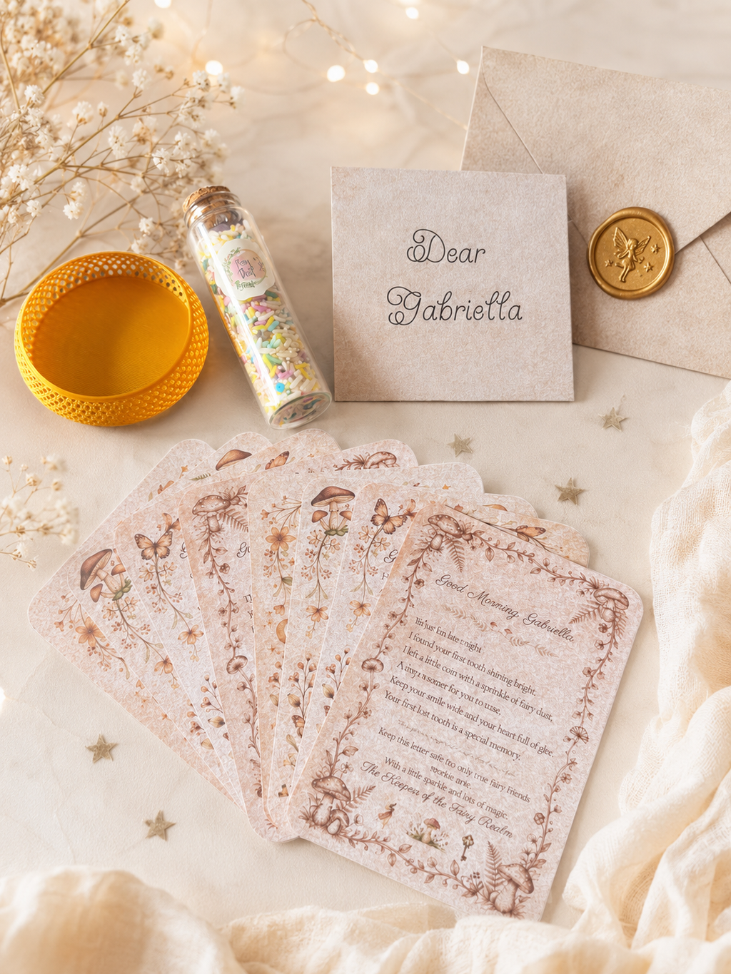 Personalised Tooth Fairy Kit | Letters, Fairy Dust & Keepsake Set