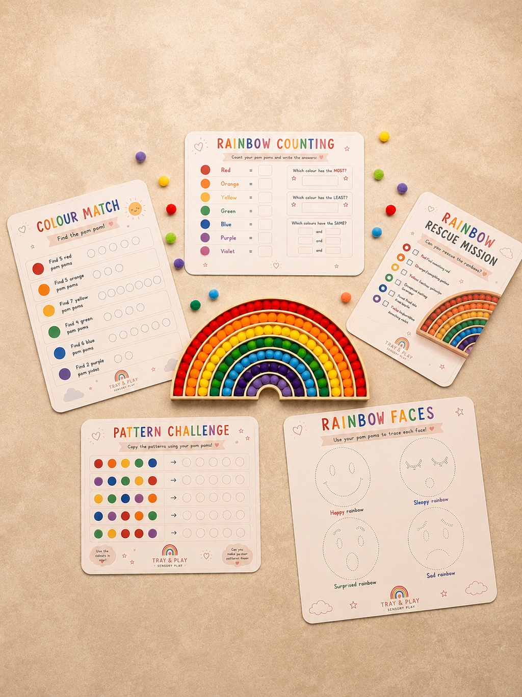 Rainbow Learning Kit | Colour Matching & Fine Motor Activities