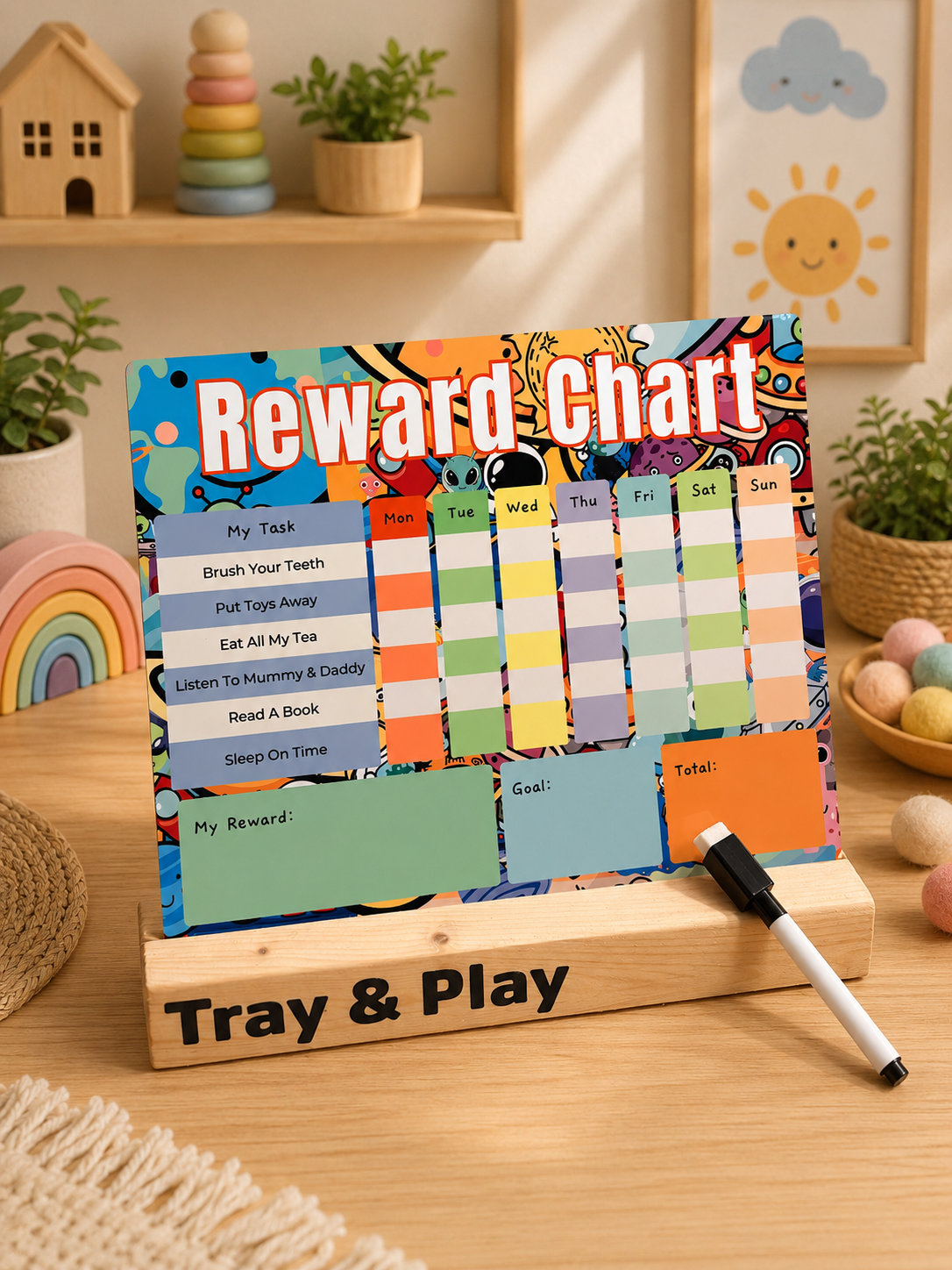 Space Reward Chart | Reusable Behaviour & Routine Chart