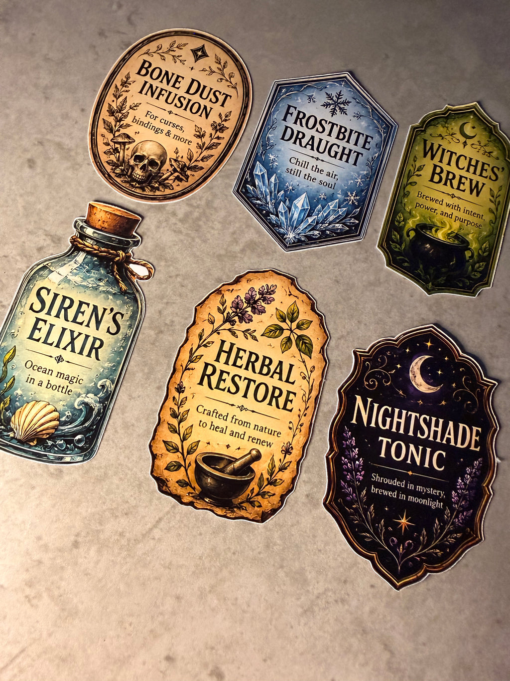 Dark Magic Potion Labels | Witch Potion Stickers