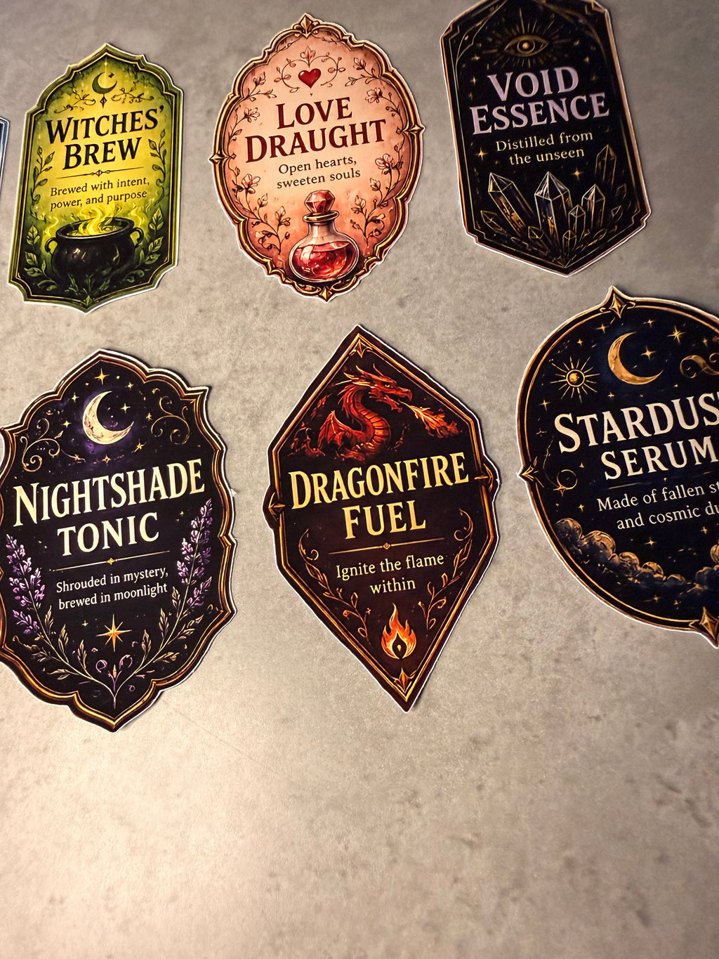 Dark Magic Potion Labels | Witch Potion Stickers