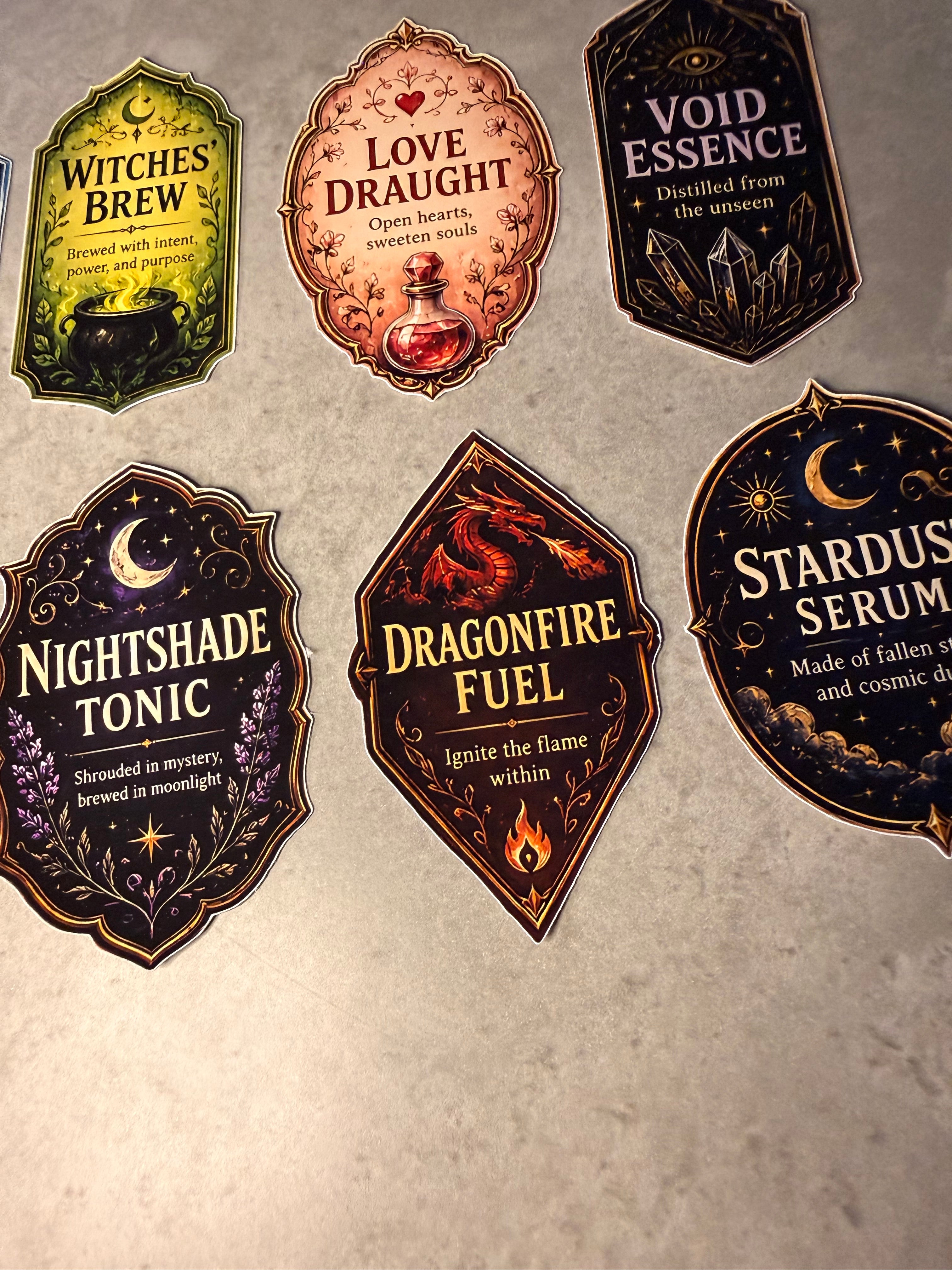 Dark Magic Potion Labels | Witch Potion Stickers