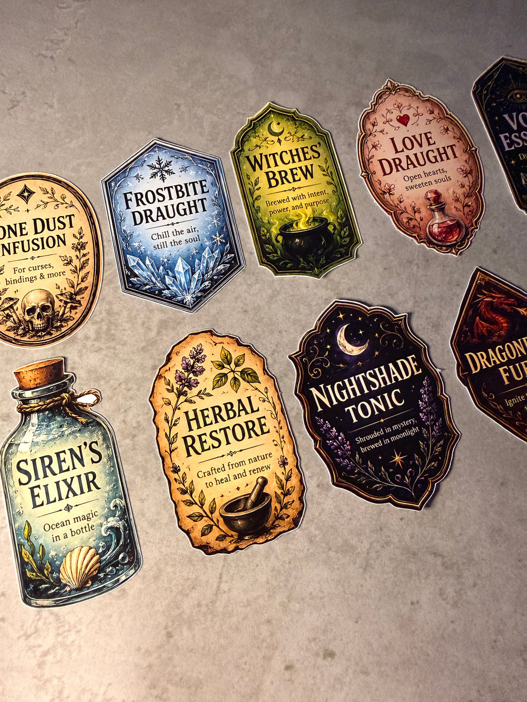 Dark Magic Potion Labels | Witch Potion Stickers