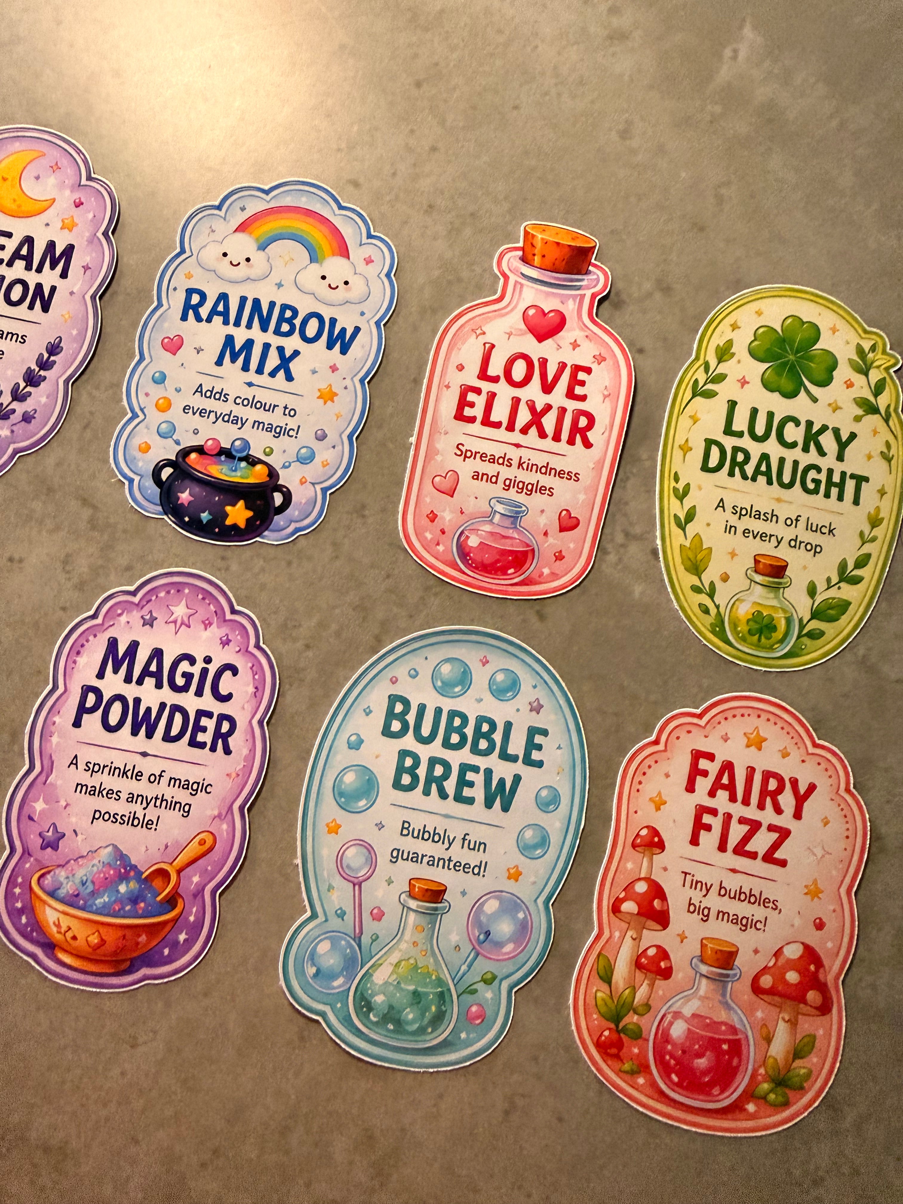 Magic Potion Labels | Splash Resistant Stickers
