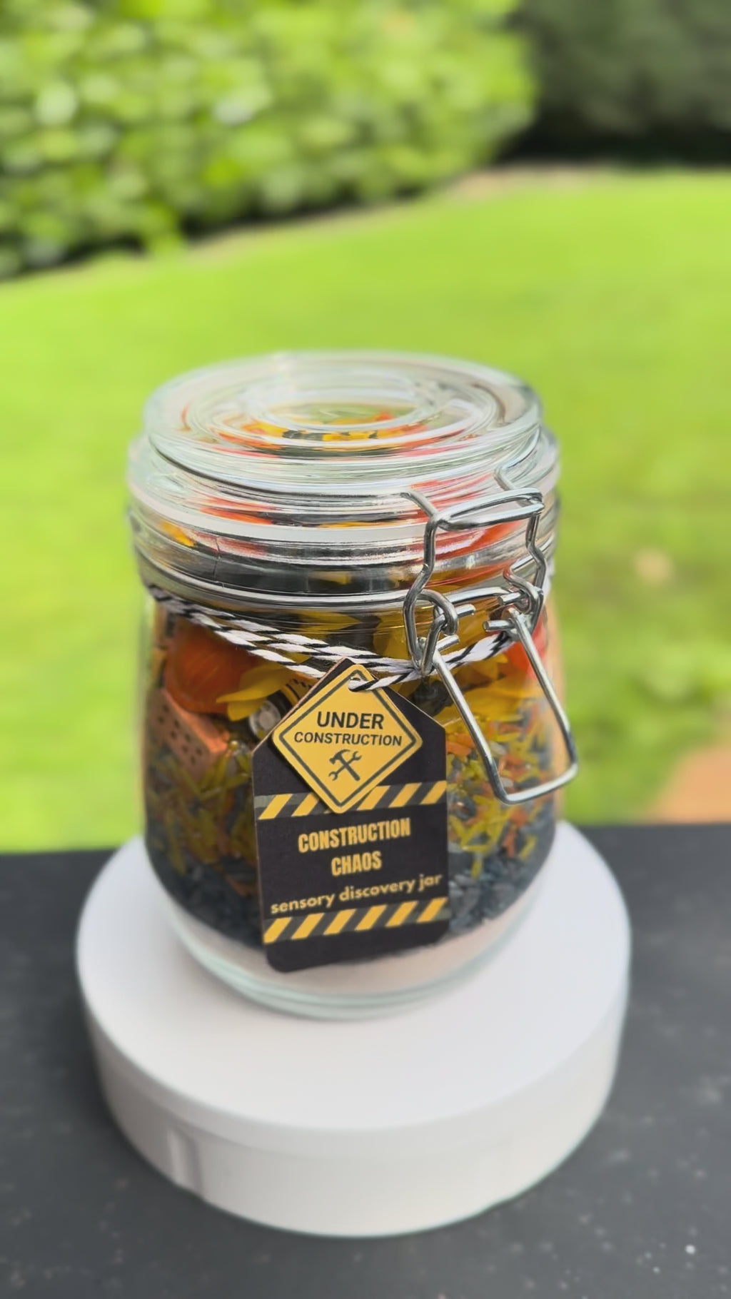 Construction Sensory Play Jar | Builder-Themed Pour & Play Activity