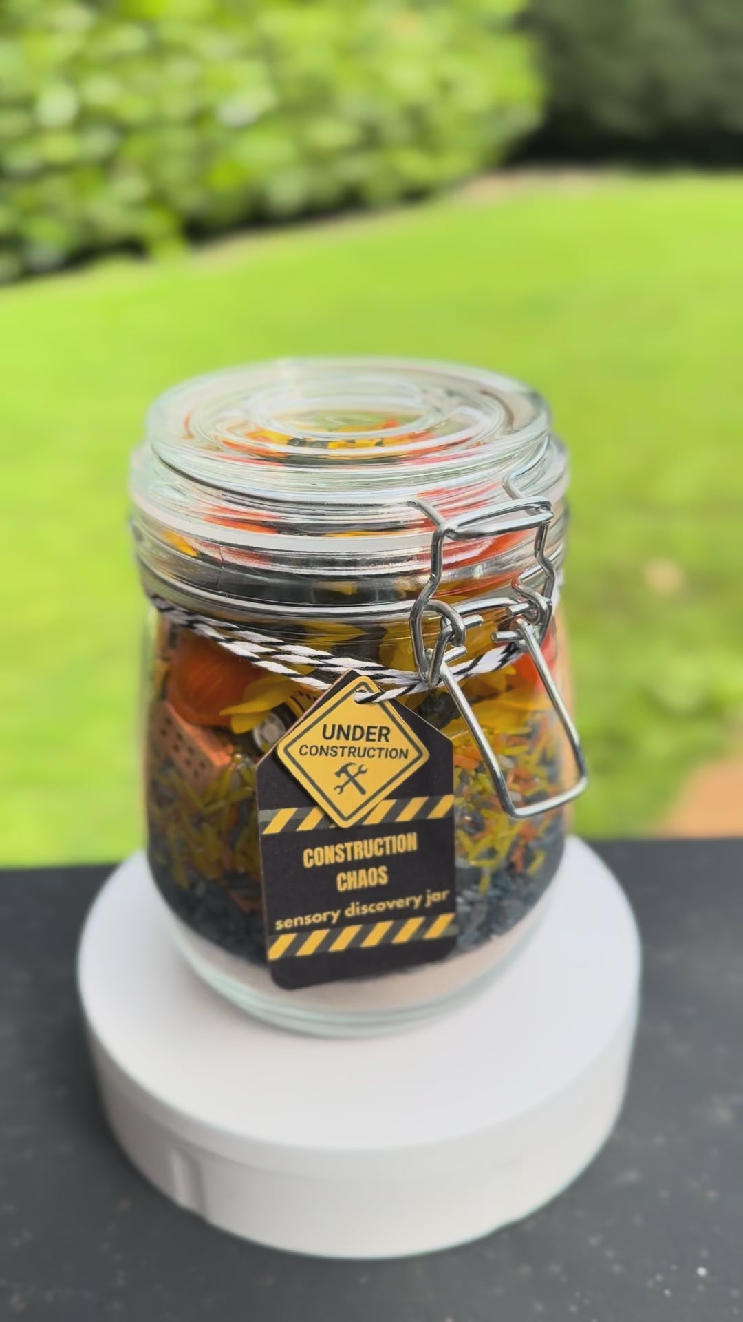 Construction Sensory Play Jar | Builder-Themed Pour & Play Activity