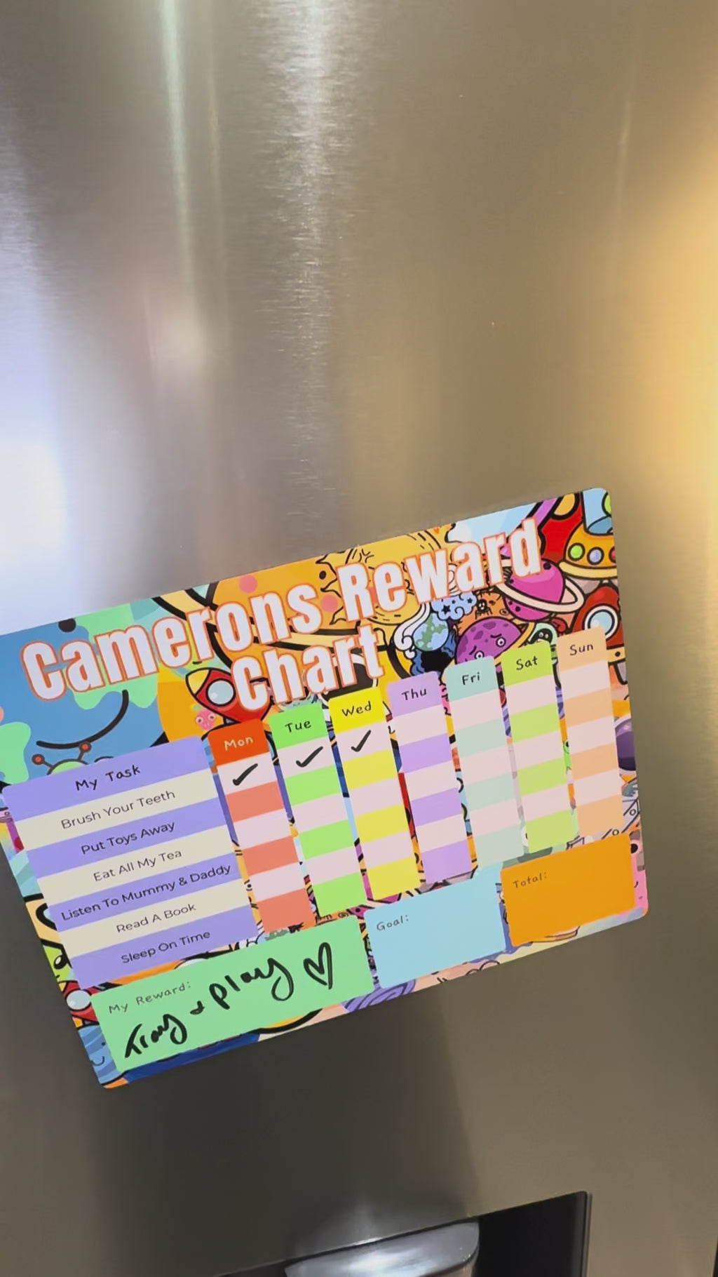 Personalised Space Reward Chart | Reusable Behaviour & Routine Chart